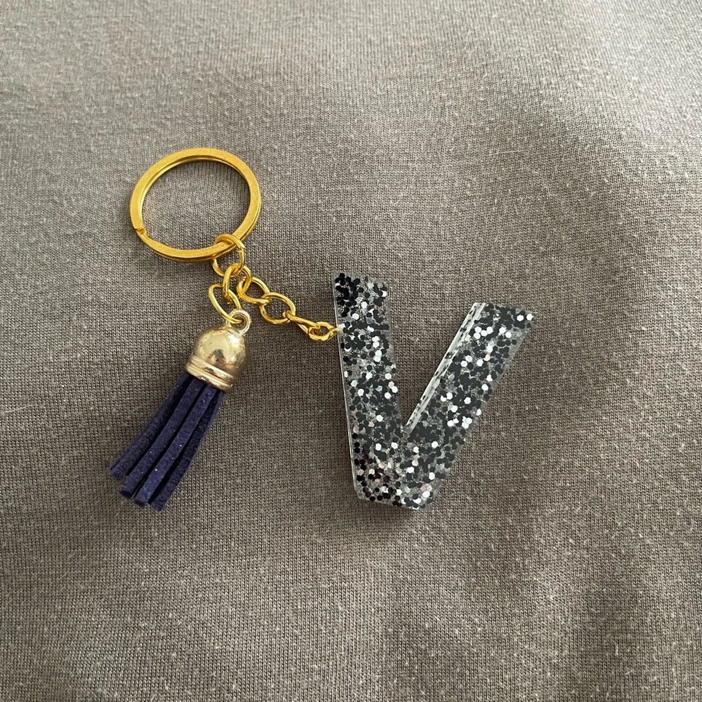 Handmade Letter "V" Keychain